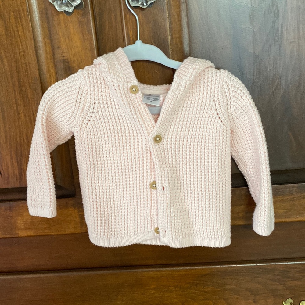 Carters pink knit cardigan sweater